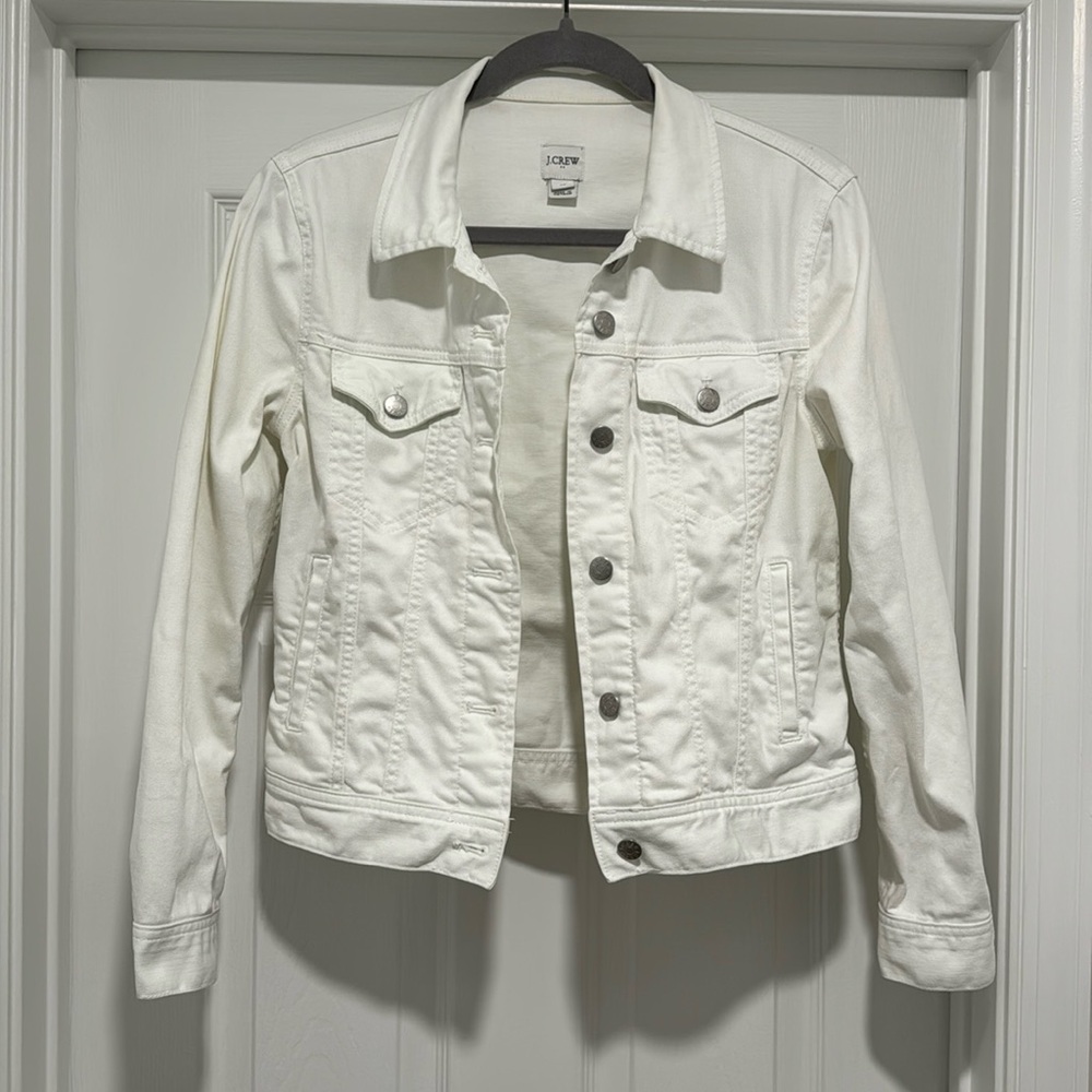 J Crew women’s White Jean Jacket Sz XS
